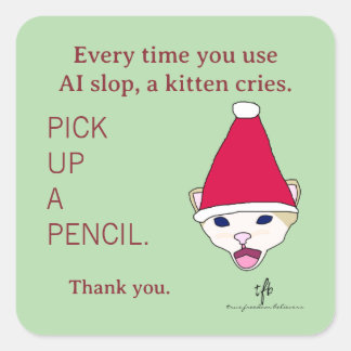 #KittensAgainstAISlop I Christmas Square Sticker