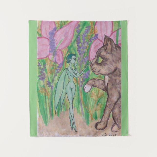 kitten'snew freind tapestry (Front)