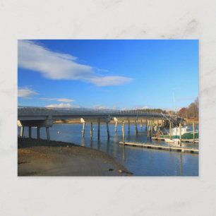 Kittery Maine Boat and Bridge Postcard