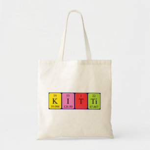 Kitti periodic table name tote bag