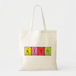 Kitti periodic table name tote bag