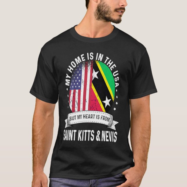 Kittian Nevisian American Patriot Grown Home USA F T-Shirt (Front)