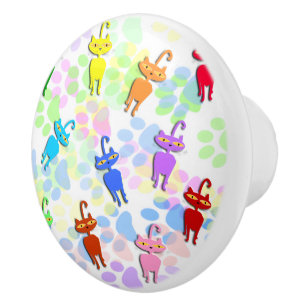 Kitties Ceramic Knob