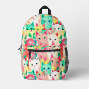 Kitties Huddle Pastel Drawn Art Printed Backpack