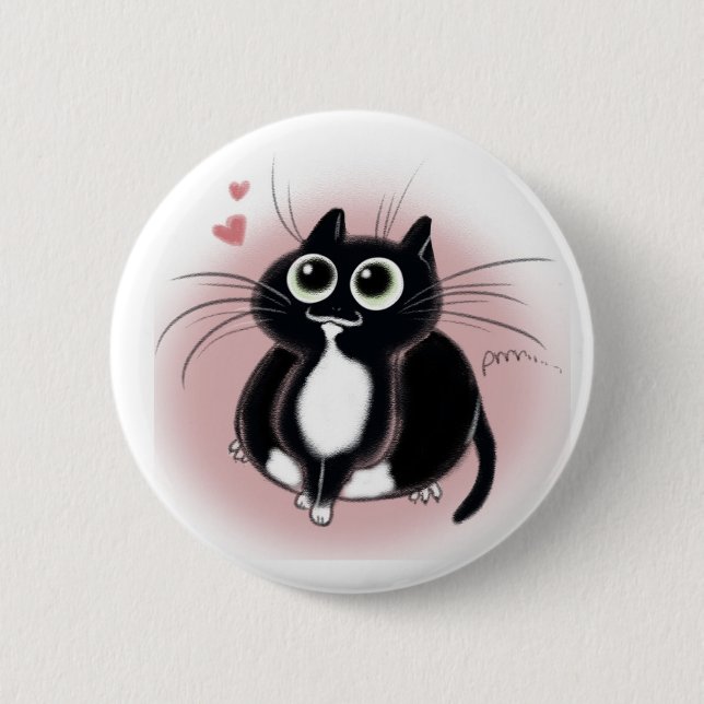 Kitties love you! 6 cm round badge (Front)