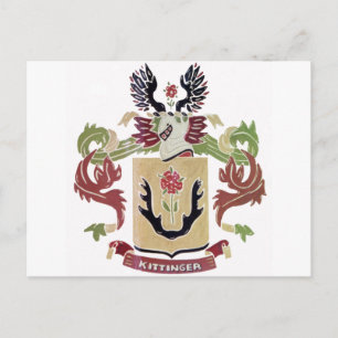 Kittinger Family Coat of Arms (Family Crest) Postcard