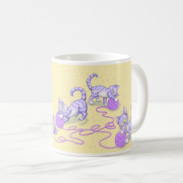 Kittipurra Purple on Cheese Coffee Mug (Front Right)