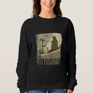 Kittisaurus Kitty And Dinosaur T Rex Shadow Cat Sweatshirt