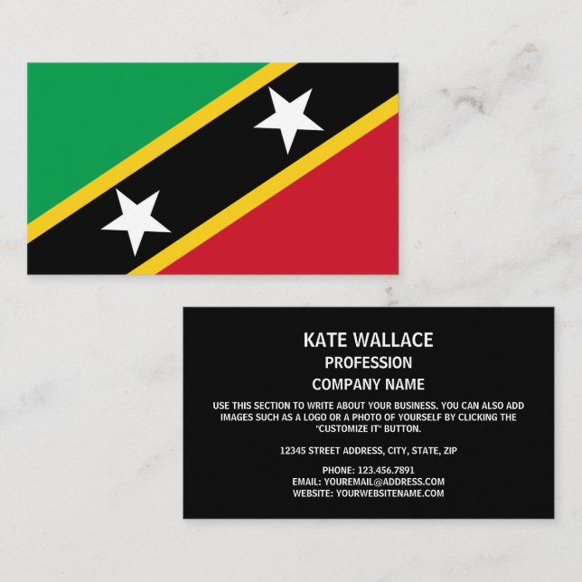 Kittitian / Nevisian Flag, Saint Kitts and Nevis Business Card (Front/Back)