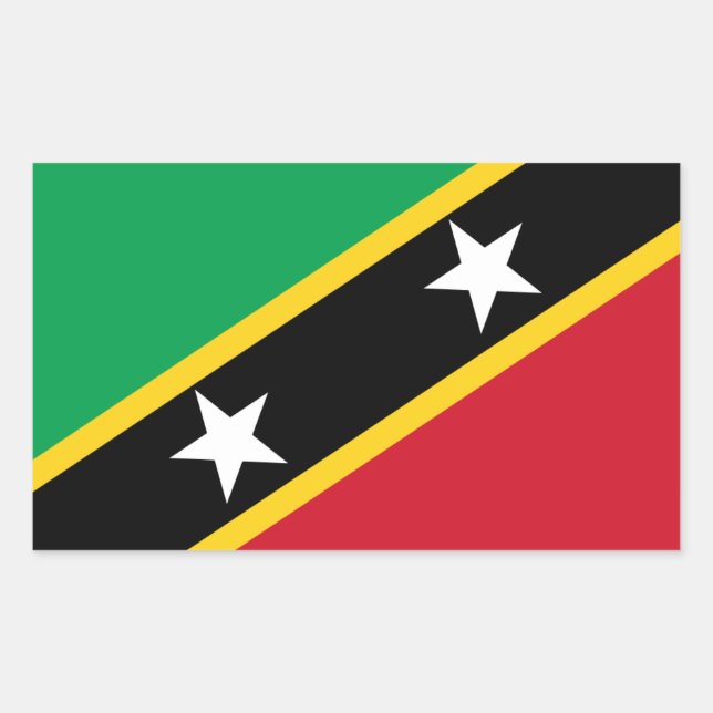 Kittitian / Nevisian Flag, Saint Kitts and Nevis Rectangular Sticker (Front)