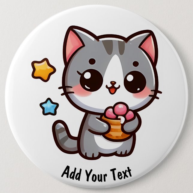 Kitty 6 Cm Round Badge (Front)