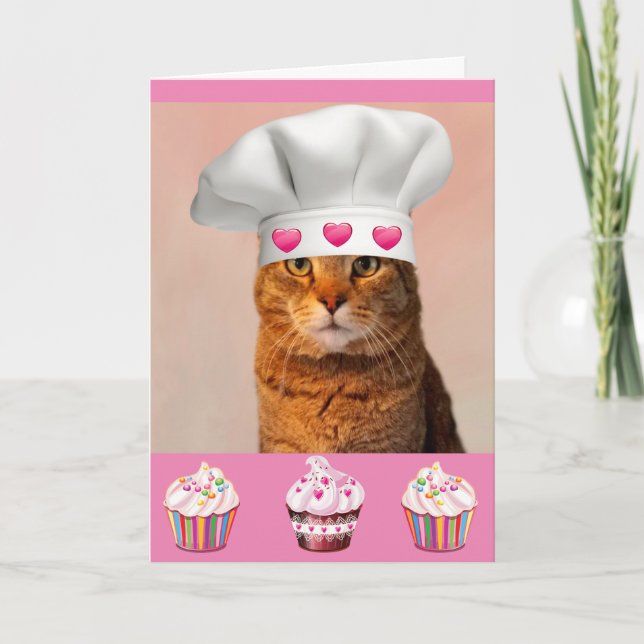 Kitty And Cupcakes Birthday Card (Front)