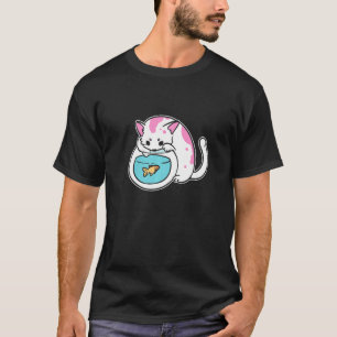 Kitty and Goldfish Cat Mom T-Shirt