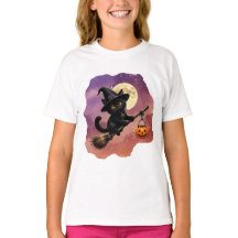 Kitty and her Broom T-Shirt