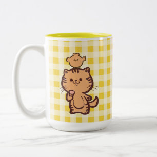 Kitty and Little chicken Two-Tone Coffee Mug