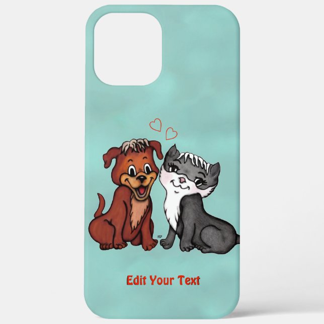 Kitty and Puppy , Edit Your Text Case-Mate iPhone Case (Back)