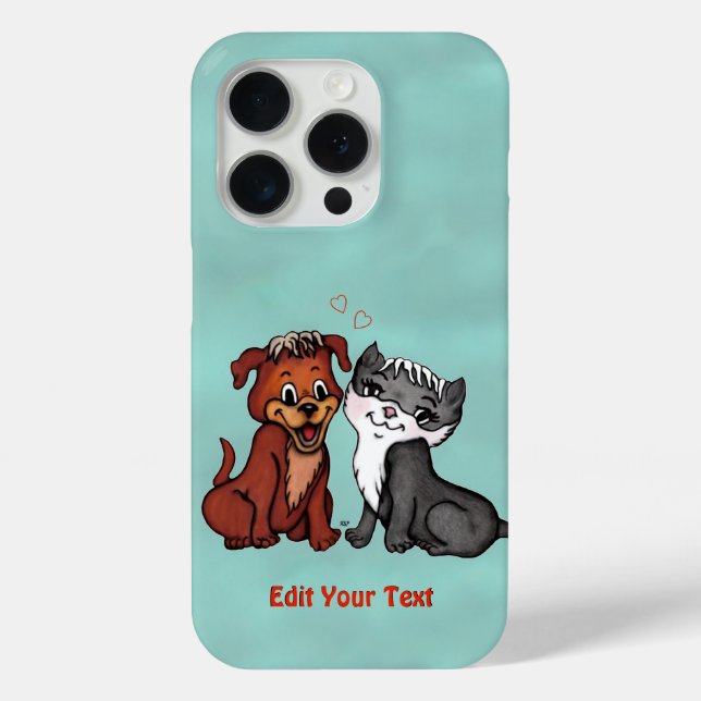 Kitty and Puppy , Edit Your Text Case-Mate iPhone Case (Back)