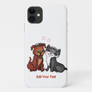 Kitty and Puppy , Edit Your Text iPhone 11 Case