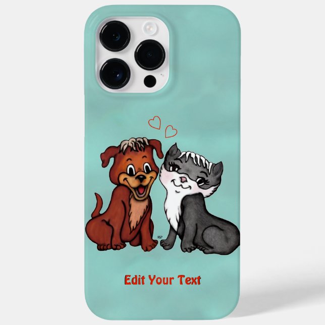 Kitty and Puppy , Edit Your Text Case-Mate iPhone Case (Back)