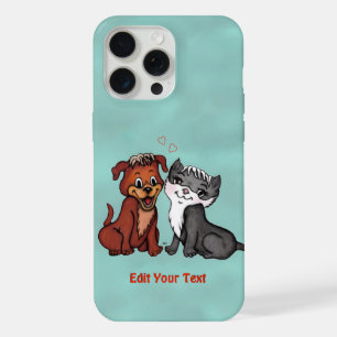 Kitty and Puppy , Edit Your Text iPhone 15 Pro Max Case