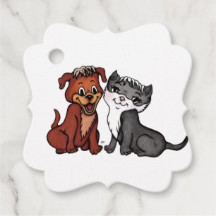 Kitty and Puppy Favour Tags
