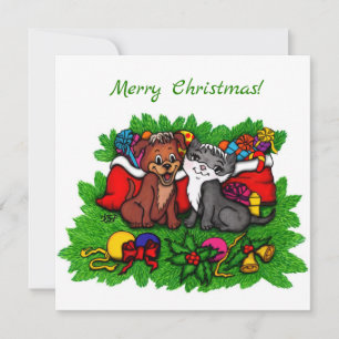 Kitty and Puppy , Happy XMas