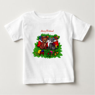 Kitty and Puppy , Happy XMas Baby T-Shirt