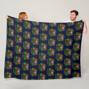 Kitty and Puppy , Happy XMas Fleece Blanket