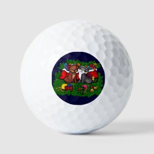 Kitty and Puppy , Happy XMas Golf Balls