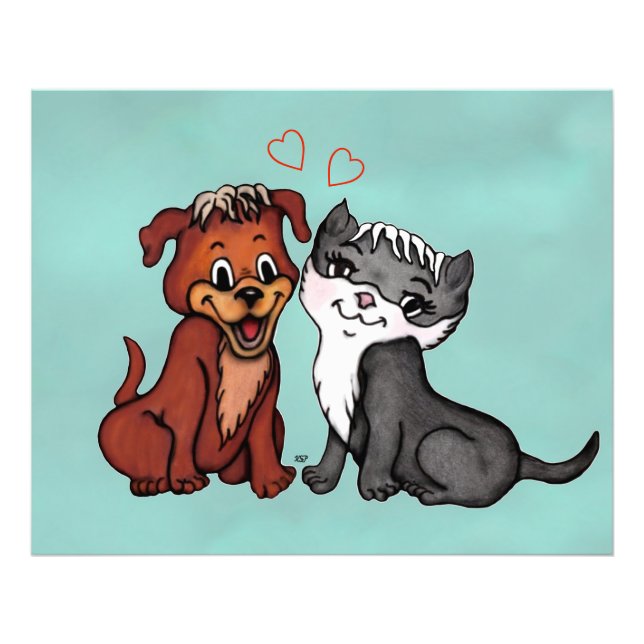 Kitty and Puppy Photo Print (Front)