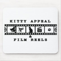 Kitty Appeal & Film Reels Mouse Pad (White)