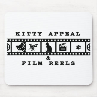 Kitty Appeal & Film Reels Mouse Pad (White)