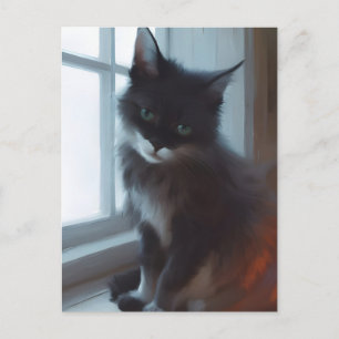 Kitty at the Window Postcard