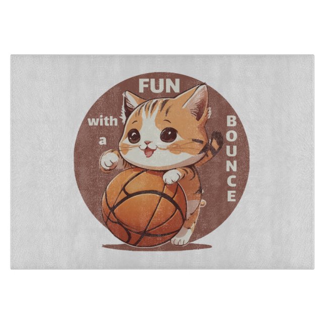 kitty basketball cutting board (Front)
