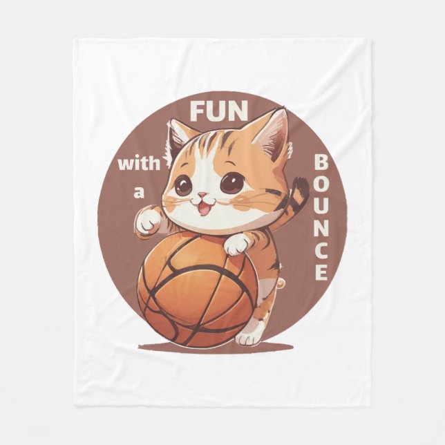 kitty basketball fleece blanket (Front)