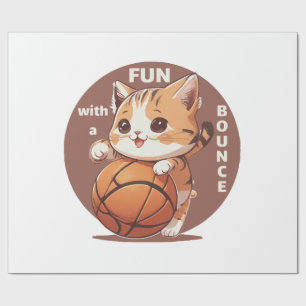 kitty basketball wrapping paper