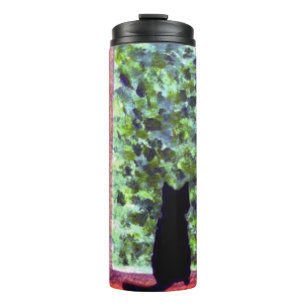 Kitty Bird Watching Cute Black Cat Thermal Tumbler