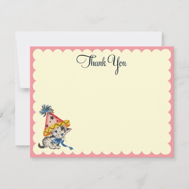 Kitty Birthday  |   Flat Thank You Notes (Front)
