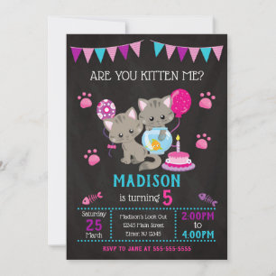 Kitty Birthday Invitation / Girl Kitten Party