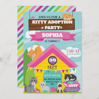 Kitty Birthday Invitation / Girl Kitten Party