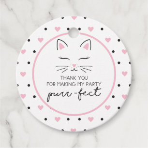 Kitty Birthday Party thank you favour tags kitten