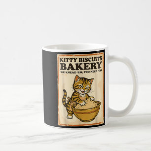 Kitty biscuits bakery funny cat kneading dough mem coffee mug