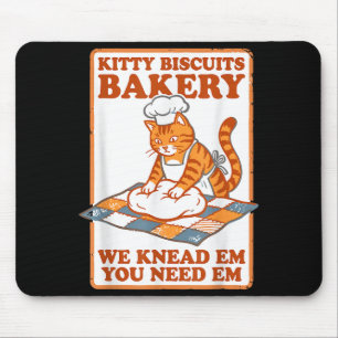 Kitty biscuits bakery funny cat kneading dough mem mouse mat