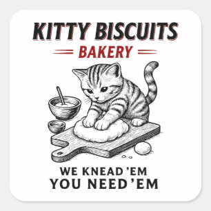 Kitty Biscuits Bakery Square Sticker