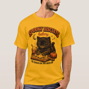 Kitty Biscuits Spooky Season Black Cat Halloween T-Shirt