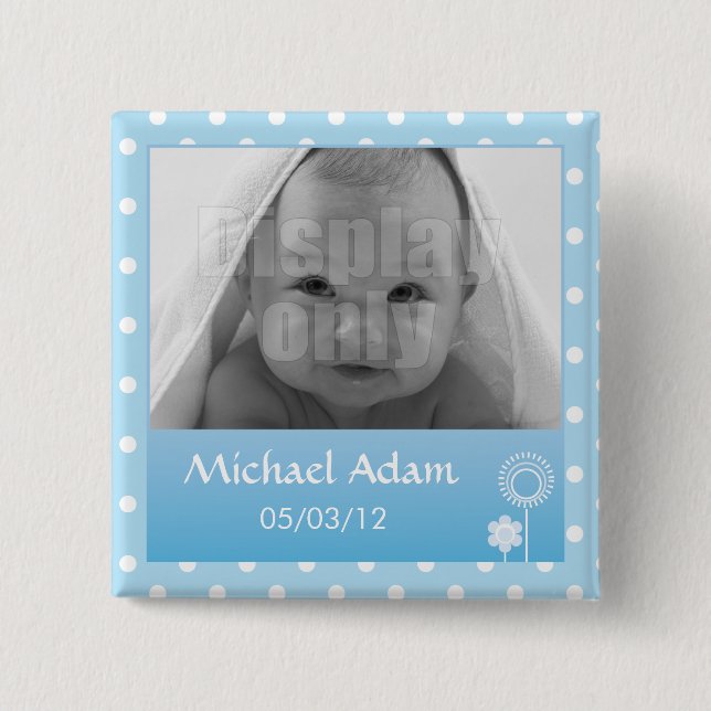 Kitty - blue pin's 15 cm square badge (Front)