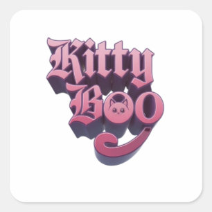 kitty boo square sticker