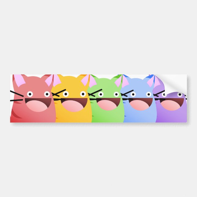Kitty Bounce Rainbow Sticker (Front)