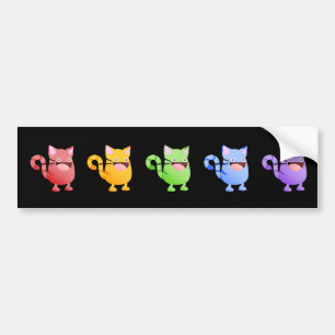 Kitty Bounce Rainbow Sticker