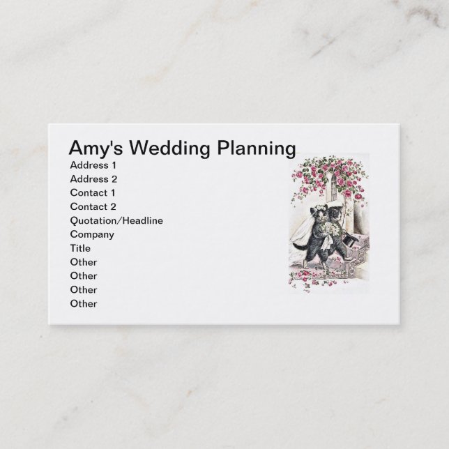 Kitty Bride and Groom Business Card (Front)
